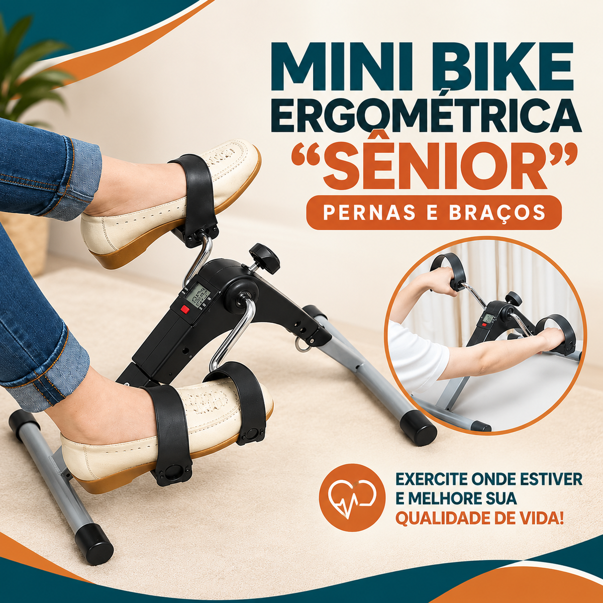 Mini Bike Ergométrica "Sênior" Pernas e Braços