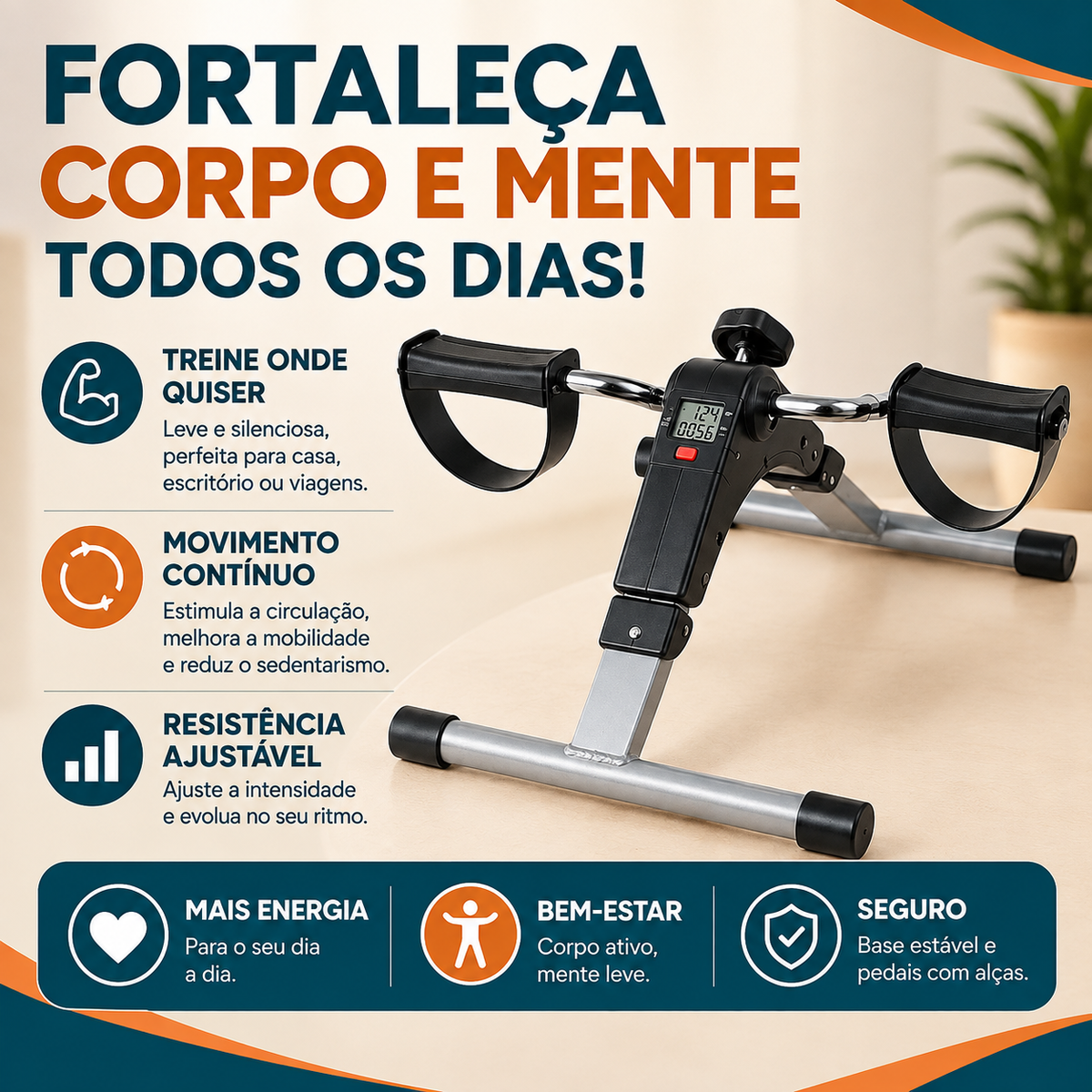 Mini Bike Ergométrica "Sênior" Pernas e Braços