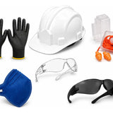 Kit De Epis Capacete Luva Óculos Máscara Protetor Auricular