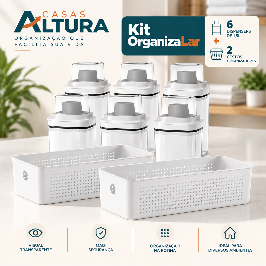 Kit Dispenser Altura: 6 Dispensers + 2 Cestos