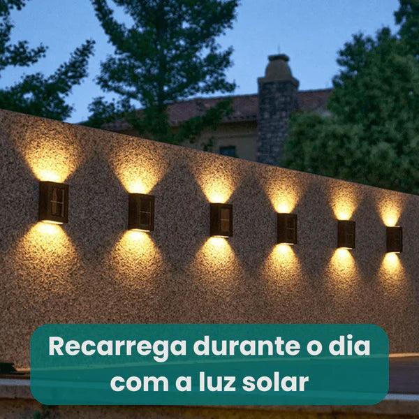 Kit 6 Luminárias LED para Jardim Luz Solar