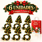 Mini árvore de Natal com luz LED que projeta Papai Noel, renas, estrelas e flocos de neve